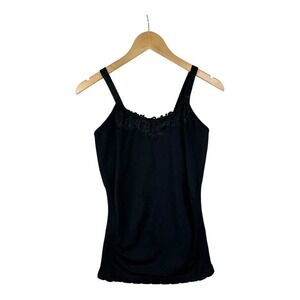Icon Apparel Tank‎ Top Women's One Size Stretchy Black Lace